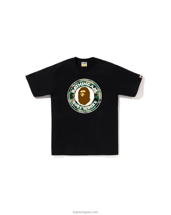 camiseta universitaria de camuflaje y bosque hombres negro 26D80193 A Bathing Ape