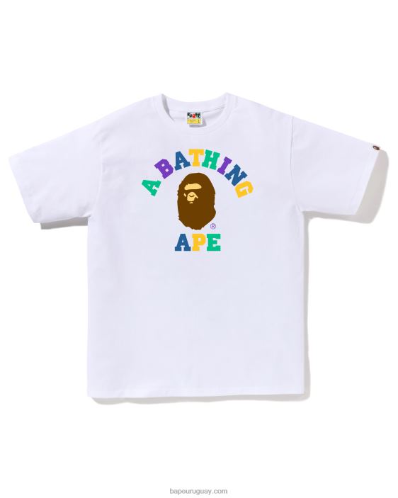 camiseta universitaria de colores hombres blanco 26D8019 A Bathing Ape