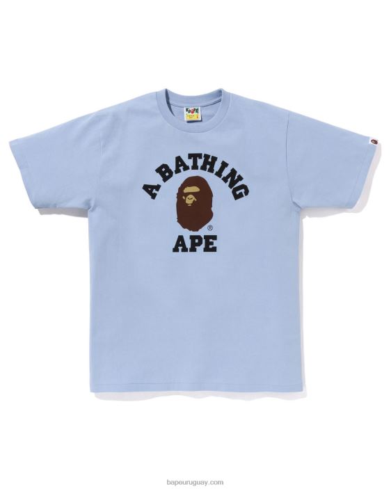 camiseta universitaria de pigmento hombres cielo azul 26D80149 A Bathing Ape