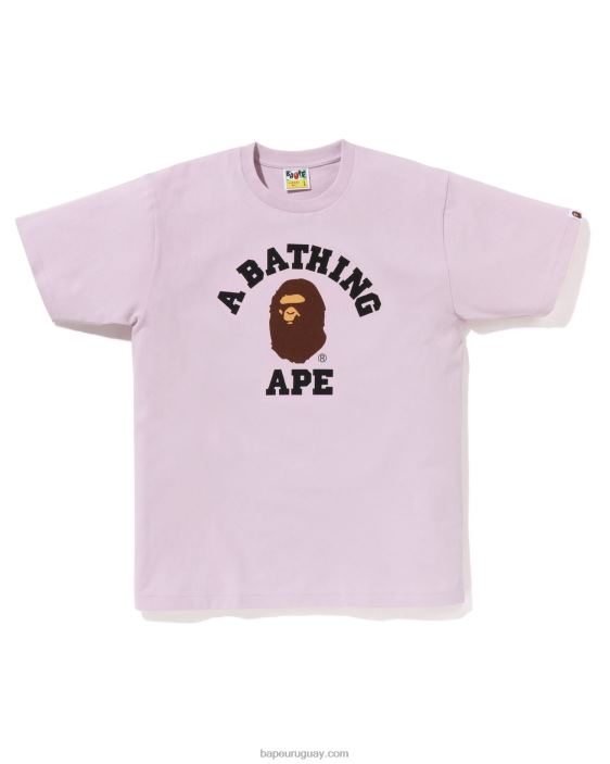 camiseta universitaria de pigmento hombres lila 26D80151 A Bathing Ape