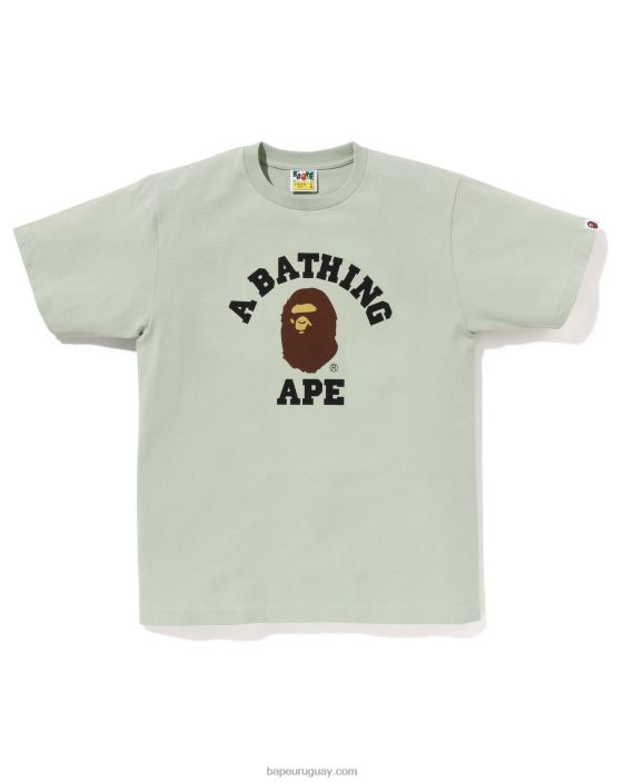 camiseta universitaria de pigmento hombres verde claro 26D80150 A Bathing Ape