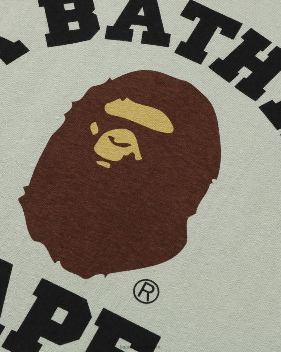 camiseta universitaria de pigmento hombres verde claro 26D80150 A Bathing Ape