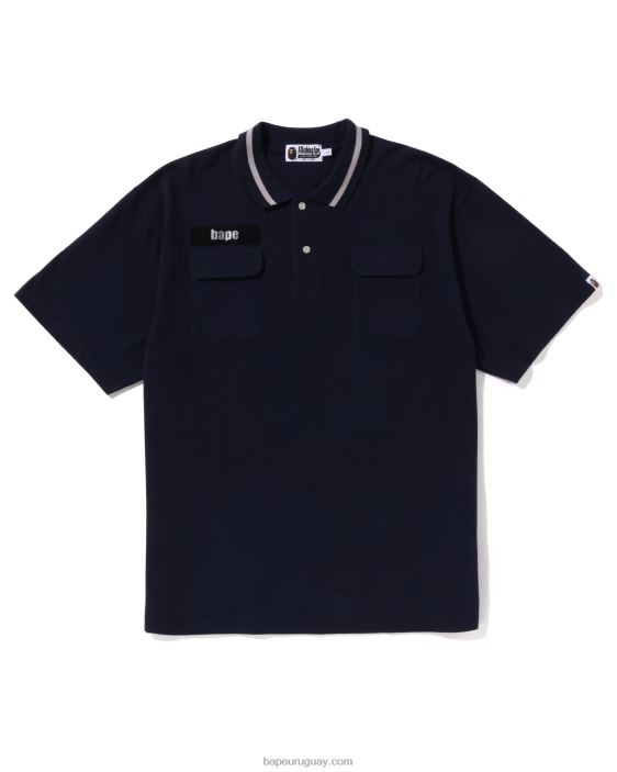 polo de corte holgado hombres Azul marino 26D80142 A Bathing Ape