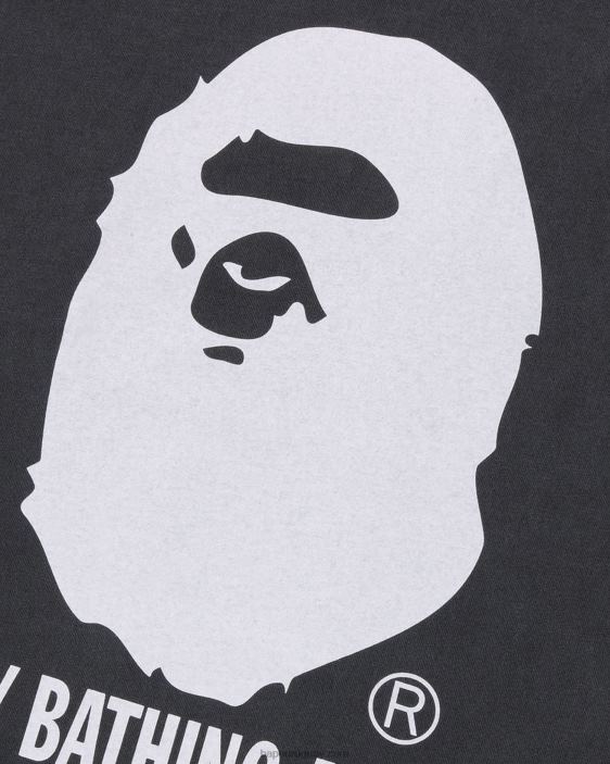 sobreteñido por camiseta relajada hombres negro 26D80250 A Bathing Ape