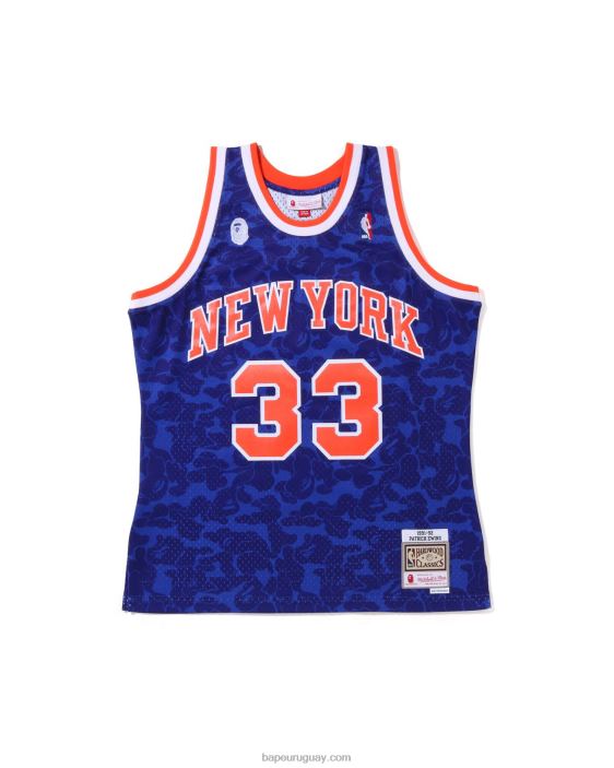 x m&n camiseta de los knicks de nueva york hombres azul 26D80374 A Bathing Ape