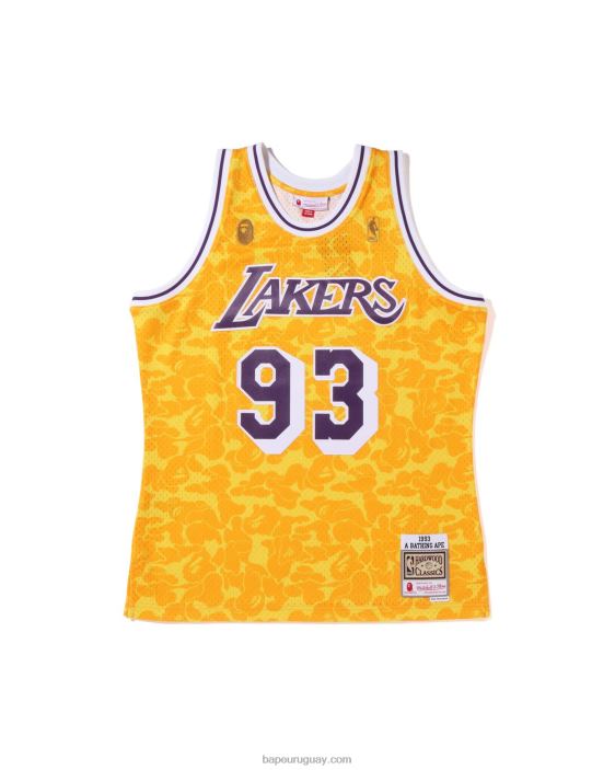 x m&n camiseta sin mangas de los angeles lakers hombres amarillo 26D80369 A Bathing Ape