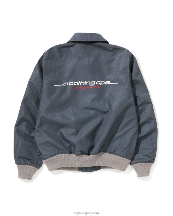 chamarra bomber con diseño de panal hombres gris 26D80318 A Bathing Ape