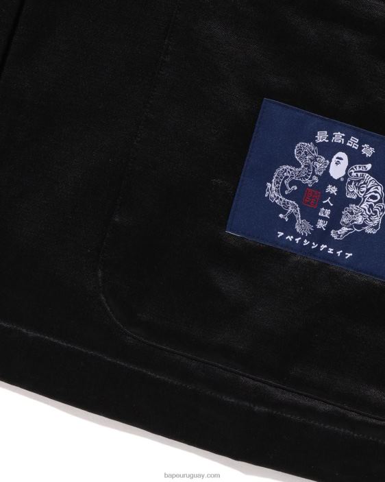 chamarra china holgada con motivo japonés hombres negro 26D80113 A Bathing Ape