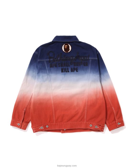 chamarra de mezclilla de corte holgado de campeón de graduación hombres caso 26D80129 A Bathing Ape