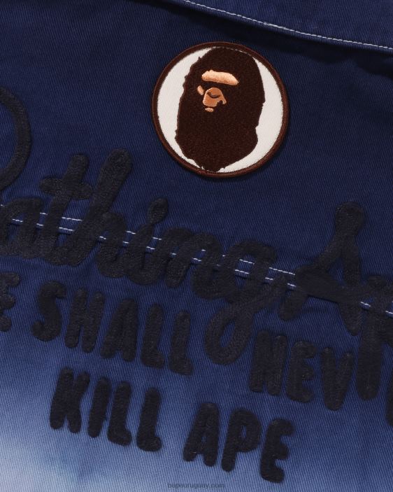 chamarra de mezclilla de corte holgado de campeón de graduación hombres caso 26D80129 A Bathing Ape