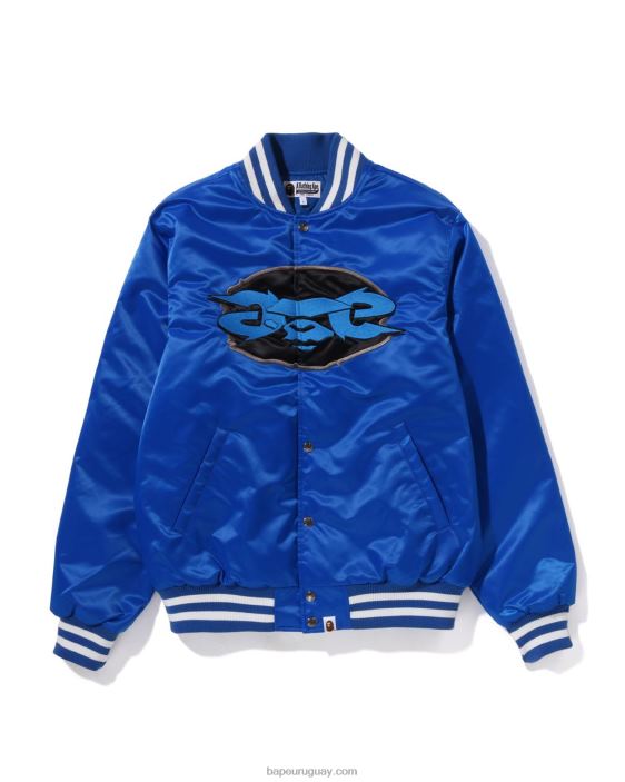 chamarra universitaria de nailon con ajuste holgado hombres azul 26D80350 A Bathing Ape
