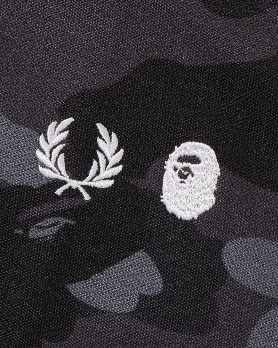 chaqueta de chándal camuflada en color x fred perry hombres negro 26D80214 A Bathing Ape