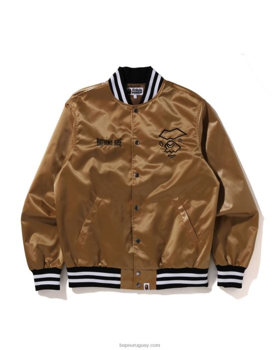 chaqueta universitaria de nailon hombres oro 26D80181 A Bathing Ape