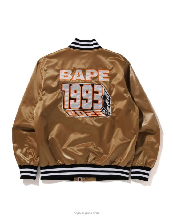 chaqueta universitaria de nailon hombres oro 26D80181 A Bathing Ape