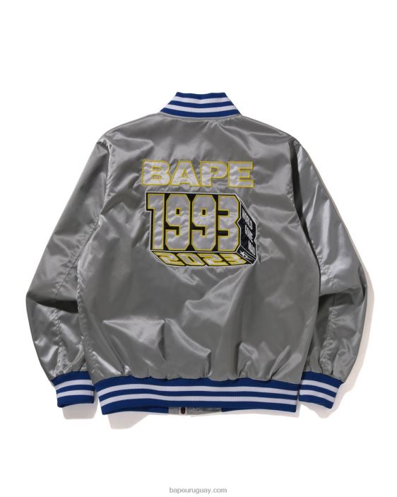 chaqueta universitaria de nailon hombres plata 26D80182 A Bathing Ape
