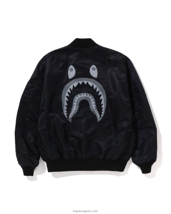 tiburón ajuste holgado ma-1 hombres negro 26D80191 A Bathing Ape