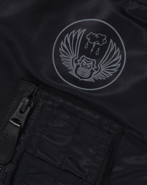 tiburón ajuste holgado ma-1 hombres negro 26D80191 A Bathing Ape