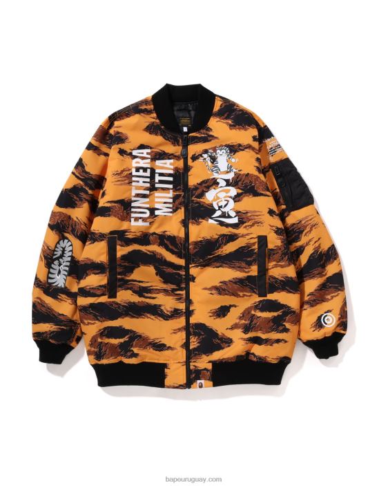 tigre camo largo ma-1 hombres naranja 26D80327 A Bathing Ape