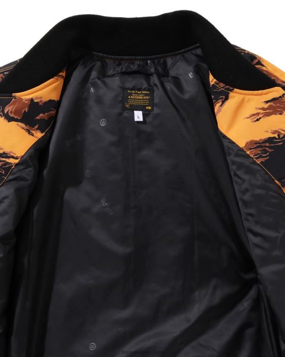 tigre camo largo ma-1 hombres naranja 26D80327 A Bathing Ape