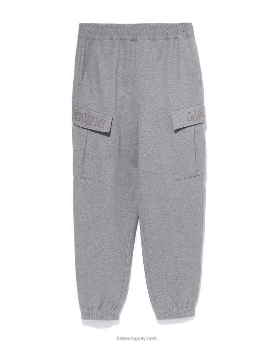 Pantalones de chándal de corte relajado con 6 bolsillos hombres gris 26D80229 A Bathing Ape