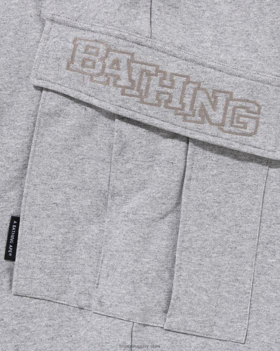 Pantalones de chándal de corte relajado con 6 bolsillos hombres gris 26D80229 A Bathing Ape