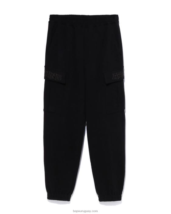 Pantalones de chándal de corte relajado con 6 bolsillos hombres negro 26D80228 A Bathing Ape