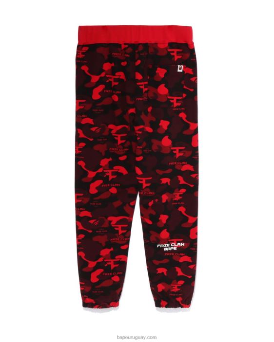 pantalones de chándal bape x faze clan hombres rojo brillante 26D80271