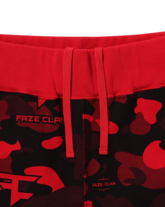 pantalones de chándal bape x faze clan hombres rojo brillante 26D80271