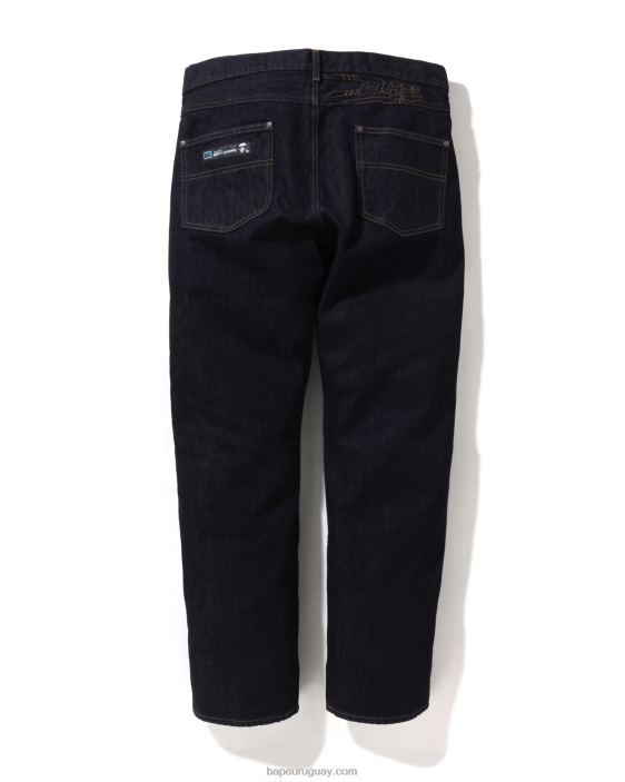 pantalones de mezclilla holgados con doble rodilla hombres mezclilla 26D80347 A Bathing Ape