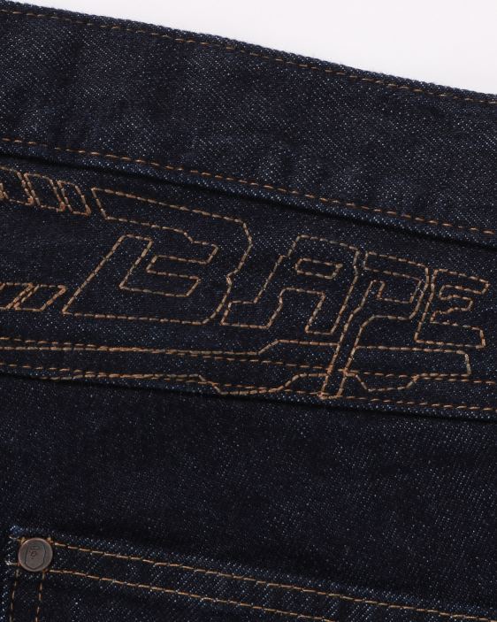 pantalones de mezclilla holgados con doble rodilla hombres mezclilla 26D80347 A Bathing Ape