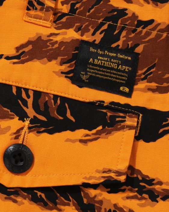 pantalones militares de ajuste relajado con camuflaje de tigre hombres naranja 26D80336 A Bathing Ape
