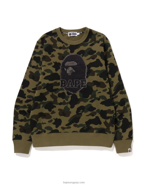 1er cuello redondo de camuflaje hombres ejercito verde 26D80366 A Bathing Ape