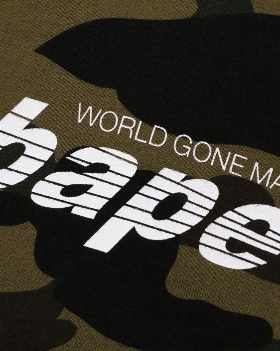 1st camiseta de camuflaje con cuello simulado y corte holgado hombres ejercito verde 26D80140 A Bathing Ape