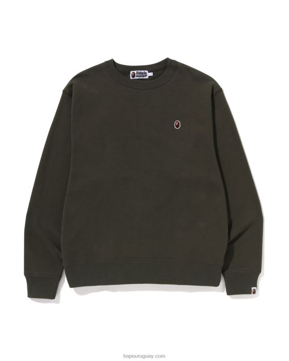 cabeza un punto ajuste relajado cuello redondo hombres ejercito verde 26D80307 A Bathing Ape