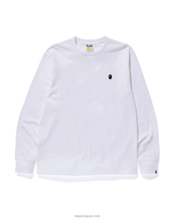camiseta de cabeza de un punto hombres blanco 26D80341 A Bathing Ape