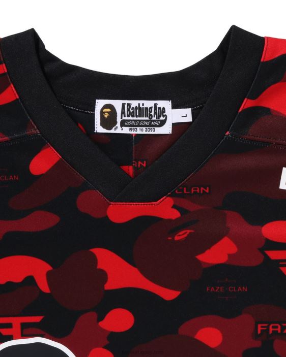 camiseta de hockey del clan bape x faze hombres rojo brillante 26D80262
