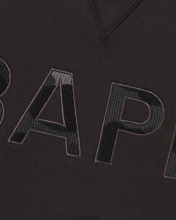 cuello redondo de ajuste holgado con parche hombres gris oscuro 26D80294 A Bathing Ape