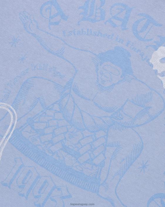 cuello redondo de sumo de cultura japonesa hombres azul 26D80184 A Bathing Ape