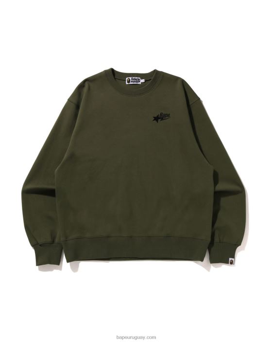 cuello redondo holgado con logo hombres ejercito verde 26D80325 A Bathing Ape