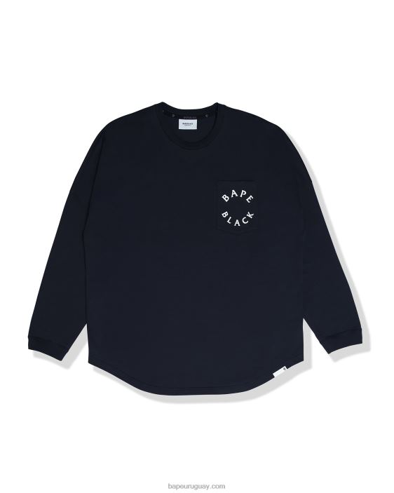 playera de manga larga con logo estampado hombres Azul marino 26D80352 A Bathing Ape