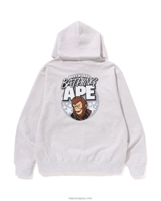 sudadera con capucha de ajuste holgado hombres gris 26D80285 A Bathing Ape
