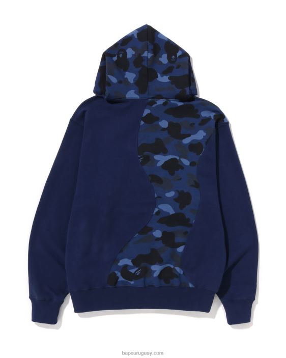 sudadera con capucha holgada de corte universitario de camuflaje de color hombres Azul marino 26D80297 A Bathing Ape