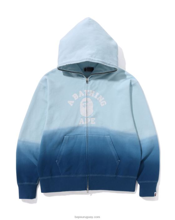 sudadera con capucha y cierre completo de graduación universitaria hombres azul 26D80183 A Bathing Ape