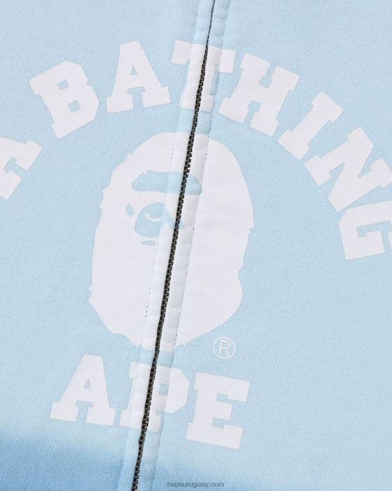 sudadera con capucha y cierre completo de graduación universitaria hombres azul 26D80183 A Bathing Ape