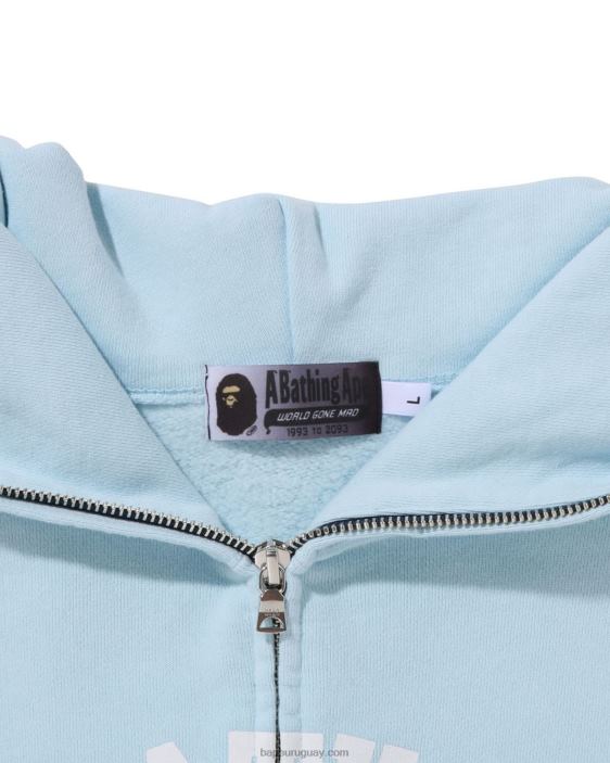 sudadera con capucha y cierre completo de graduación universitaria hombres azul 26D80183 A Bathing Ape