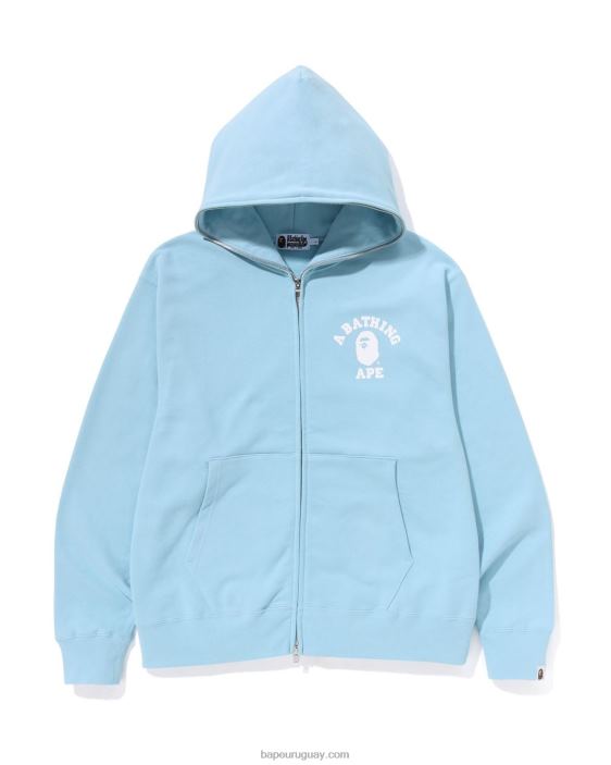 sudadera con capucha y cremallera completa de ajuste holgado de la universidad hombres azul claro 26D80233 A Bathing Ape