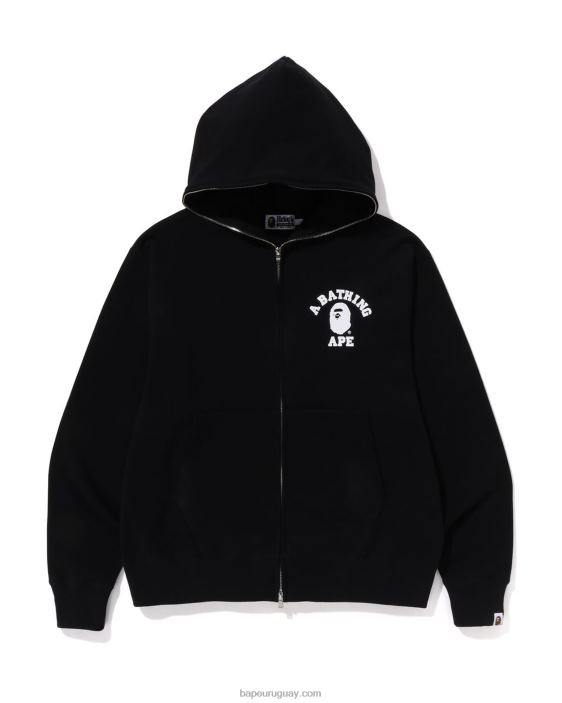 sudadera con capucha y cremallera completa de ajuste holgado de la universidad hombres negro 26D80232 A Bathing Ape