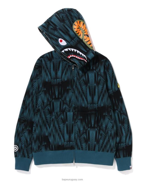 sudadera con capucha y cremallera completa speed racer shark hombres azul 26D80303 A Bathing Ape
