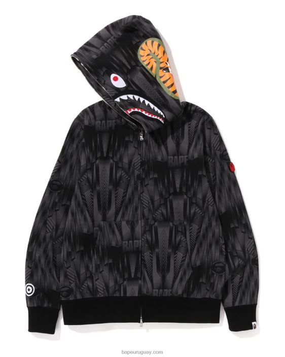 sudadera con capucha y cremallera completa speed racer shark hombres negro 26D80302 A Bathing Ape