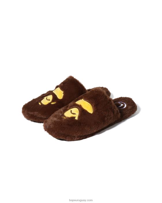zapatillas de cabeza hombres marrón 26D80711 A Bathing Ape